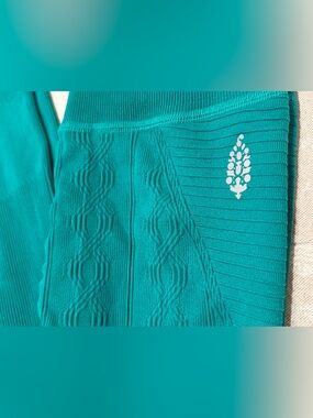 FP Movement by Free People Teal Cable-Knit Leggings